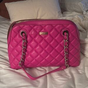 Kate Spade Pink Quilted Shoulder Bag with Chain Strap
